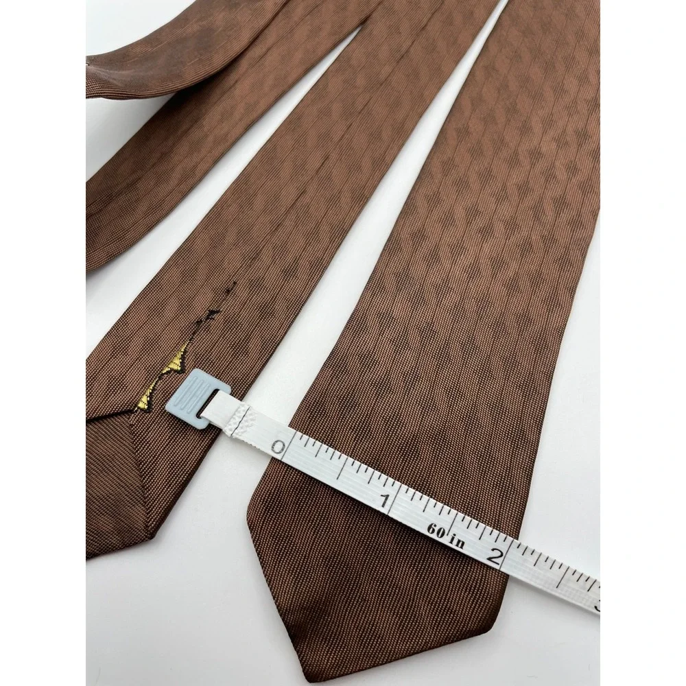 Vintage Arrow Brown Atomic Geometric Skinny Tie MCM 50s 60s Made in USA 2 Inch